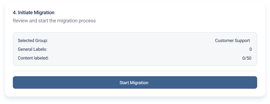 Review summary and start migration